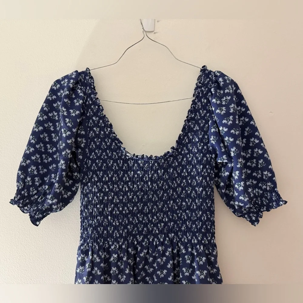 Hill House Home the Louisa Nap Dress in Navy Blue Posey Ditzy Floral Size Small - Picture 10 of 16